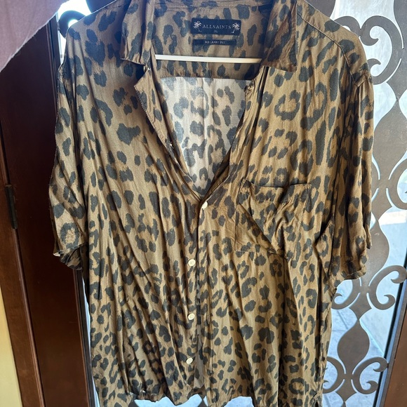All saints button down shirt! XL Leopard print - Picture 1 of 3